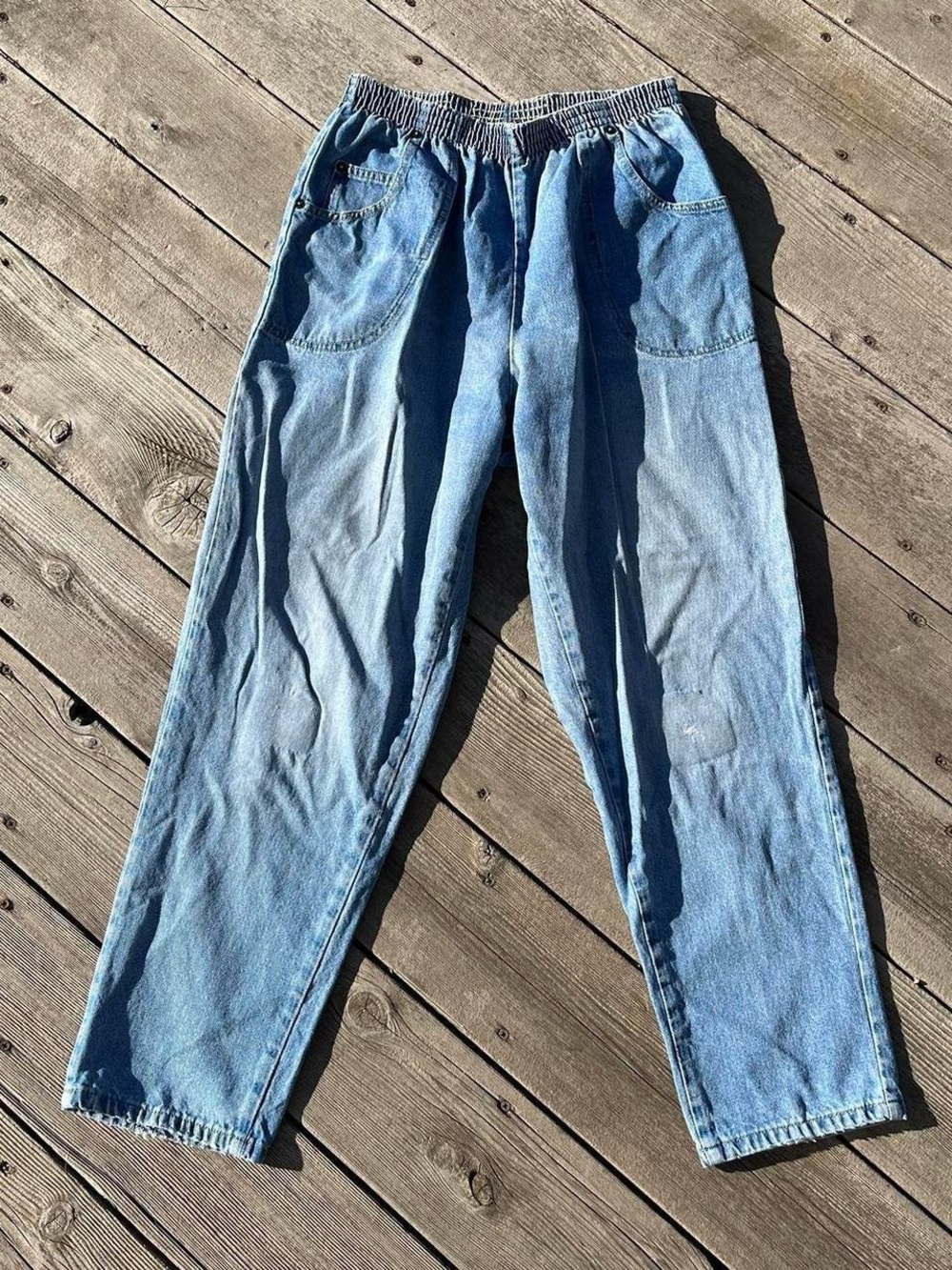 Cabin Creek elastic waist 90s style blue jeans